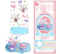 Dulces pegatinas 3D, figuras transparentes como pegatinas, impermeables 3D apilables, para fundas de teléfono, álbumes de recortes, escritorios, diarios, botellas de agua, planificadores, cuadernos y