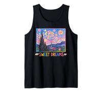 Dulces sueños Lindos Van Gogh Noche Estrellada Pintura Caramelos Camiseta sin Mangas