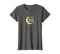 Dulces sueños Luna Estrellas Camiseta, Mujer, Asfalto, XL