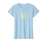 Dulces sueños Luna Estrellas Camiseta, Mujer, Azul Bebé, XS