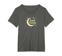Dulces sueños Luna Estrellas Camiseta, Mujer tallas grandes, Asfalto, 6XL Grande