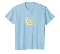Dulces sueños Luna Estrellas Camiseta, Niños, Azul Bebé, 4 años