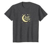 Dulces sueños Luna Estrellas Camiseta, Niños, Jaspeado Oscuro, 8 años