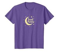 Dulces sueños Luna Estrellas Camiseta, Niños, Morado jaspeado, 8 años