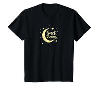 Dulces sueños Luna Estrellas Camiseta, Niños, Negro, 8 años