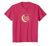Dulces sueños Luna Estrellas Camiseta, Niños, Rojo jaspeado, 8 años