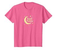 Dulces sueños Luna Estrellas Camiseta, Niños, Rosa jaspeado, 8 años