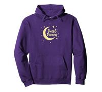 Dulces sueños Luna Estrellas Sudadera con Capucha, Unisex para Adultos, Morado, M
