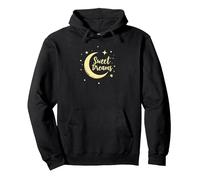 Dulces sueños Luna Estrellas Sudadera con Capucha, Unisex para Adultos, Negro, M
