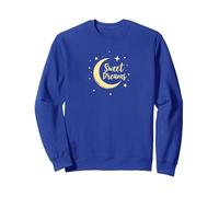 Dulces sueños Luna Estrellas Sudadera, Unisex para Adultos, Azul Real, S