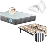Dulces Sueños Pack COLCHON VISCOELASTICO Premium + SOMIER + Patas + Almohada VISCO (135x190)