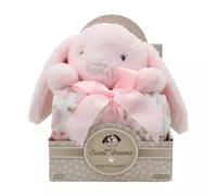 Dulces Sueños: Set de regalo con conejito y manta, rosa