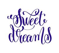 dulces sueños y letras a mano Pegatinas de pared de papel adhesivo 49.2x60.7cm Incluye kit de película de transferencia Azul oscuro