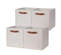 DULLEMELO Canastas de almacenamiento en forma de cubo de 12 pulgadas para estantes y armarios, contenedores resistentes de organización del hogar para regalos vacíos, cestas plegables de