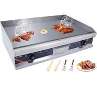 DULNICE Plancha Electrica Profesional de Acero Inoxidable 73 x 40 cm Plancha Cocina Electrica 4400W, Temperatura Ajustable 50-300 °C con Bandeja Recoge Grasa, Antisalpicaduras, Fácil de Limpiar