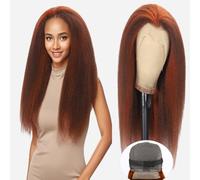 DULTEV Kinkycurly - Peluca de cabello humano rizado de 13 x 4 pulgadas, con abuelitos, prearrancada, color 4/350, sin pegamento, para mujer, densidad 180
