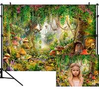 DULUDA Sychedelic Forest Champiñones Fotografía telón de fondo Planta Fantasía Cuento de hadas mágico País de las maravillas Bosque Fiesta de cumpleaños Niña Bebé Foto Banner Decoración Fondo Estudio Accesorios Vinilo 10X8FT DLA127C
