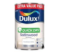 Dulux Madera satinada de secado rápido al por menor - Blanco brillante puro - 1,25 L