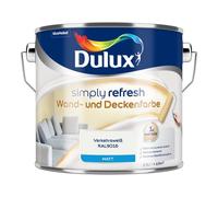 Dulux Simply Refresh Pintura para paredes y techos - Blanco tráfico RAL9016-2,5 litros - Pintura interior refrescante y duradera para un hogar hermoso