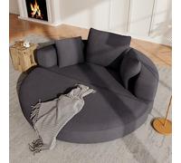 DUlVBPE Sofá cama plegable multifuncional (Boneless Sofá) - Cama ovalada con cojines, sofá modular, funda de pana (173 x 176 cm), ideal para apartamentos, salas de estar, dormitorios