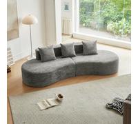 DUlVBPE Sofá seccional curvo moderno, sofá de 3 plazas, cómodo y elegante para salón, apartamento, decoración del hogar, fácil montaje