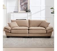 DUlVBPE UN moderno, sofá doble simple con una cama de plumas, que es una almohada es acogedora, Pero espacioso y espacioso en la sala de estar/dormitorio/oficina, caqui