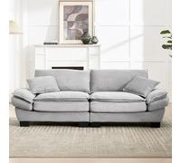 DUlVBPE UN moderno, sofá doble simple con una cama de plumas, que es una almohada suficiente, es acogedor, pero espacioso y espacioso en la sala de estar/dormitorio/oficina, Gris claro