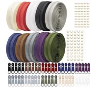 Dulynva 30 m 10 Colores Cremalleras por Metros para Coser Juego de Cremalleras Continua con Deslizador y Cremallera Divisible de Nailon de 2.6 cm para Costura y Manualidades