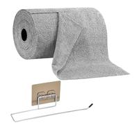 Dulynva Rollo de Bayetas Microfibra 60 Unidades Trapos Microfibra Bayeta Cristales Rollo Cocina Paños de Limpieza Rasgables 25x25cm Toallas Desechables Trapo con Porta Rollo Cocina Multiusos (Gris)