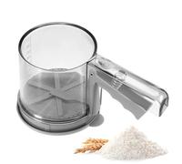 Dulynva Tamizador de Harina de Acero Inoxidable Tamiz de Harina de Una Mano Espolvoreador Cacao Colador de Cocina con Escala Capacidad de 350 Gramos Tamiz Fino de Mano para harina, azúcar Glas