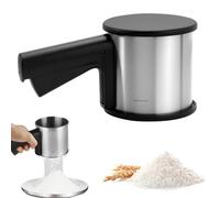 Dulynva Tamizador de Harina de Acero Inoxidable Tamiz de harina de Una Mano Espolvoreador con Mango Capacidad de 300 Gramos Tamiz Fino de Mano para harina, azúcar Glas y almendras en Polvo