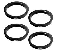 DULZEN 4 Piezas Anillos Centradores 66.6 a 57.1 Anillo Centrador Llanta de Plástico Negro Adaptador para Llantas Bujes Anillos de Centrado Universales Compatibles con Diferentes Modelos de Coche