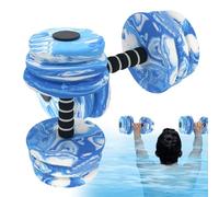 Dumbbell Set, Pool Weights for Water Exercise, Floating EVA Foam Aqua Fitness Equipment, Lightweight Waterproof Resistance Dumbbells for Swimming & Aquatic Workout (2PCS, Blue)