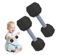 Dumbbells Toy - Hex Dumbbell Weights 12x4.5cm | Babŷ Rattle Dumbbell 2pcs Mini ABS Fitness Toy Cute Weighted DumbbellSet Infanț Exercise Grip Training Early Learning Gift