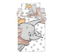 Dumbo Ropa de Cama de Bebé Disney Set 2tlg. 100% Algodón Tamaño: 100x135 CM, 40x60 CM, Oeko-Tex Standard 100