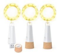 Dumcuw 2024 - Guirnalda de luces LED recargable por USB con tapón de corcho para decoración navideña