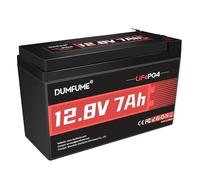 Dumfume Batería Litio 12V 7Ah LiFePO4, 89,6W