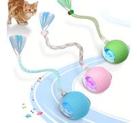 Dumgeo Juguetes interactivos para gatos de interior para gatos adultos y gatitos, libélula activa, juguete inteligente para gatos, pelota eléctrica para mascotas, paquete de 3