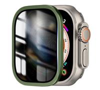 Dumgeo Protectores de Pantalla para Apple Watch Ultra/Apple Watch Ultra 2 49mm, Anti-Espionaje, Vidrio Templado 9H + Marco de AleacióN de Titanio, Sensible al Tacto，PelíCula Protectora Ligera