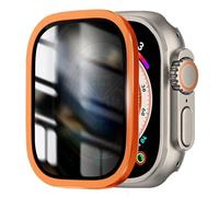 Dumgeo Protectores de Pantalla para Apple Watch Ultra/Apple Watch Ultra 2 49mm, Anti-Espionaje, Vidrio Templado 9H + Marco de AleacióN de Titanio, Sensible al Tacto，PelíCula Protectora Ligera