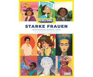 DUMONT - Calendario semanal 2025 para mujeres fuertes, 21 x 29,7 cm, calendario de pared con 53 retratos de mujeres notables de política, economía, ciencia, deporte, arte y cultura