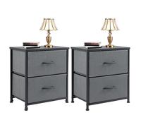 DUMOS Cajonera con cajones, 2BC-Gris, 2 Stoffbehälter