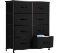 DUMOS Cómoda para Dormitorio con cajones de Tela, Organizador Alto para Ropa, Armario, habitación Infantil, Torre de Almacenamiento con Armario Marco de Metal, Placa de Madera, Muebles Ligeros para