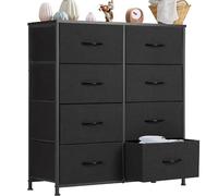 DUMOS Cómoda para Dormitorio con cajones de Tela, Organizador Alto para Ropa, Armario, habitación Infantil, Torre de Almacenamiento con Armario Marco de Metal, Placa de Madera Ligera