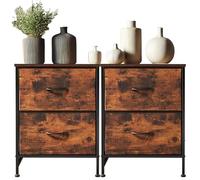 DUMOS Cómoda para Dormitorio con cajones de Tela, Organizador Alto para Ropa, Armario, habitación Infantil, Torre de Almacenamiento con Armario Marco de Metal, Placa de Madera Ligera