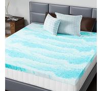 DUMOS Cubrecolchón de espuma viscoelástica tamaño King, 2 pulgadas de grosor con infusión de gel para cama tamaño King, almohadillas de colchón suaves para sofá cama, caravana, cámper, certificado