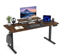 DUMOS Escritorio de Altura Regulable 160 x 60 cm, Escritorio eléctrico Regulable en Altura, Mesa de Juegos con Soporte para Monitor, Escritorio de pie Ajustable, Mesa de Ordenador Ajustable, Color