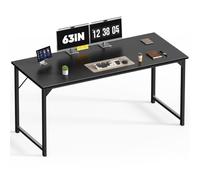 DUMOS Escritorio de oficina para computadora de 63 pulgadas, estilo moderno y simple, mesa de trabajo para el hogar, dormitorio, madera negra