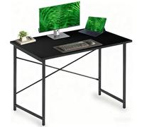 DUMOS Escritorio para Ordenador, Mesa de Oficina con Soporte para Auriculares y Bolsa de Almacenamiento, pequeño Escritorio de Estudio, Mesa de Madera, Mesa de Oficina para el hogar