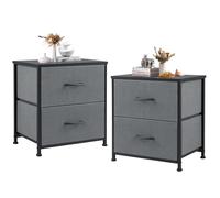 DUMOS Juego de 2 mesitas de Noche, mesitas auxiliares, de Tela, Armario Estrecho, cómoda, Dormitorio, Estilo Industrial para salón, habitación Infantil, Pasillo, Armario de Almacenamiento
